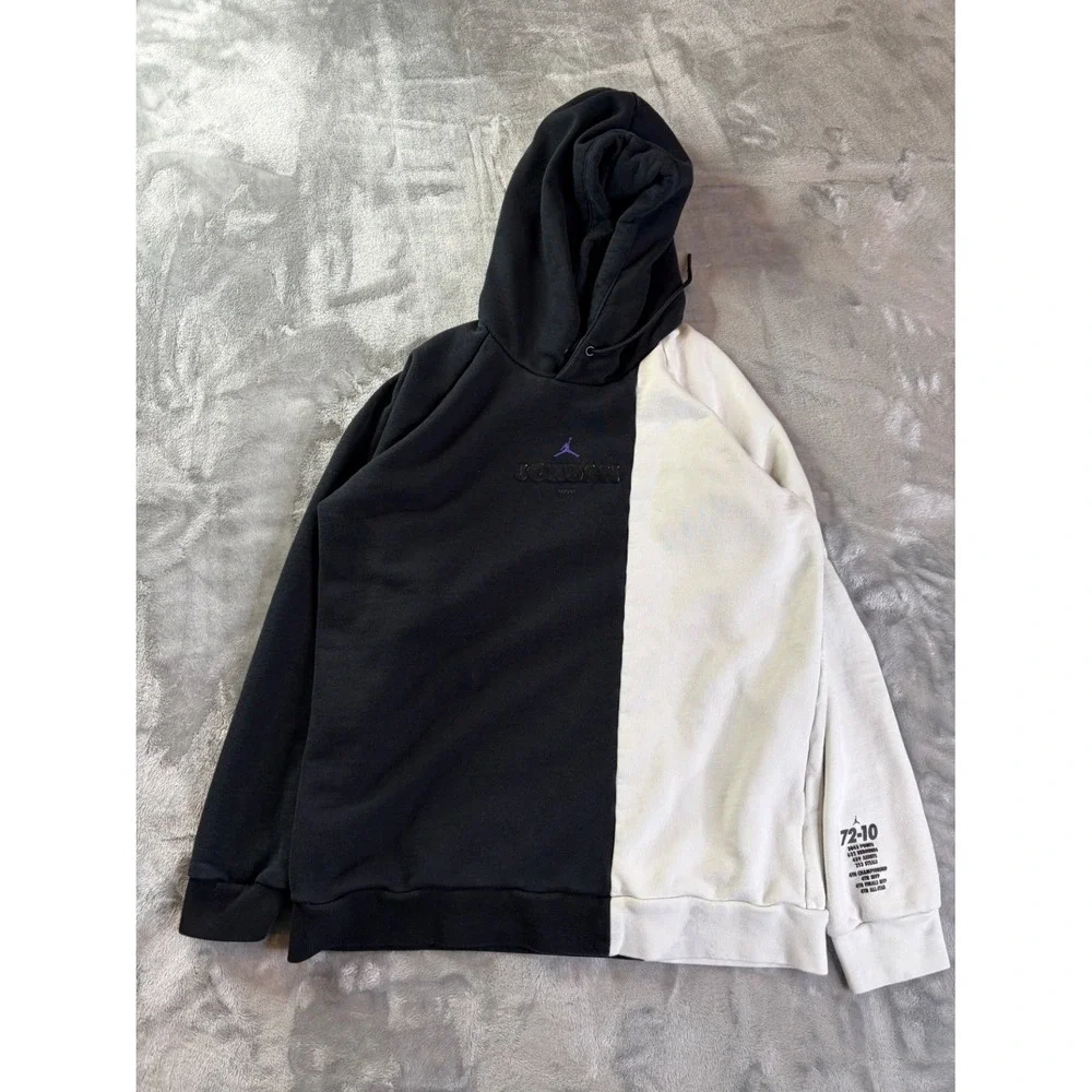 Jordan Basketball Hoodie Nike Mens M Black White Colorblock Long Sleeve